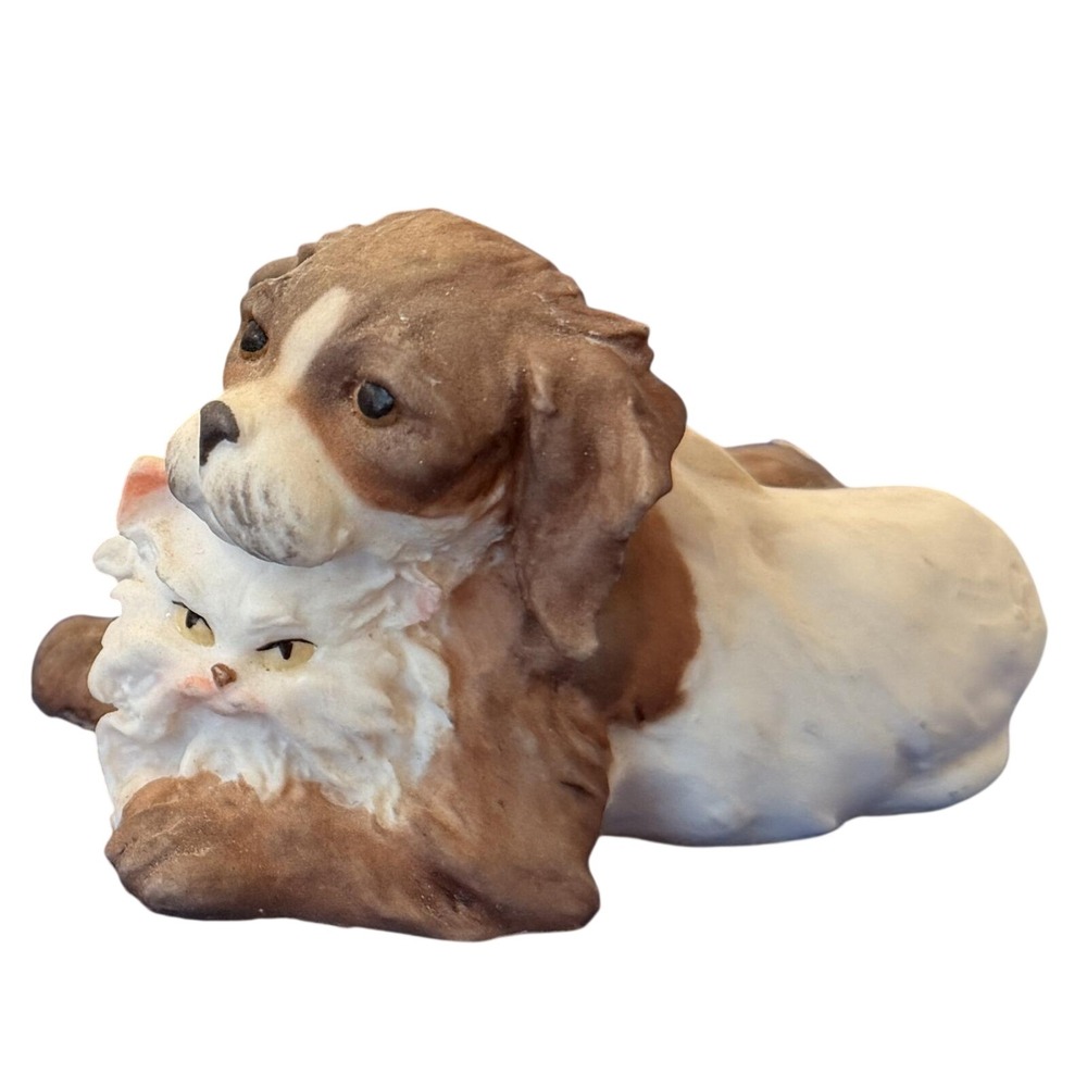Giuseppe‎ Armani Dog and Cat Figurine Florence Italy Capodimonte Sculpture 4in